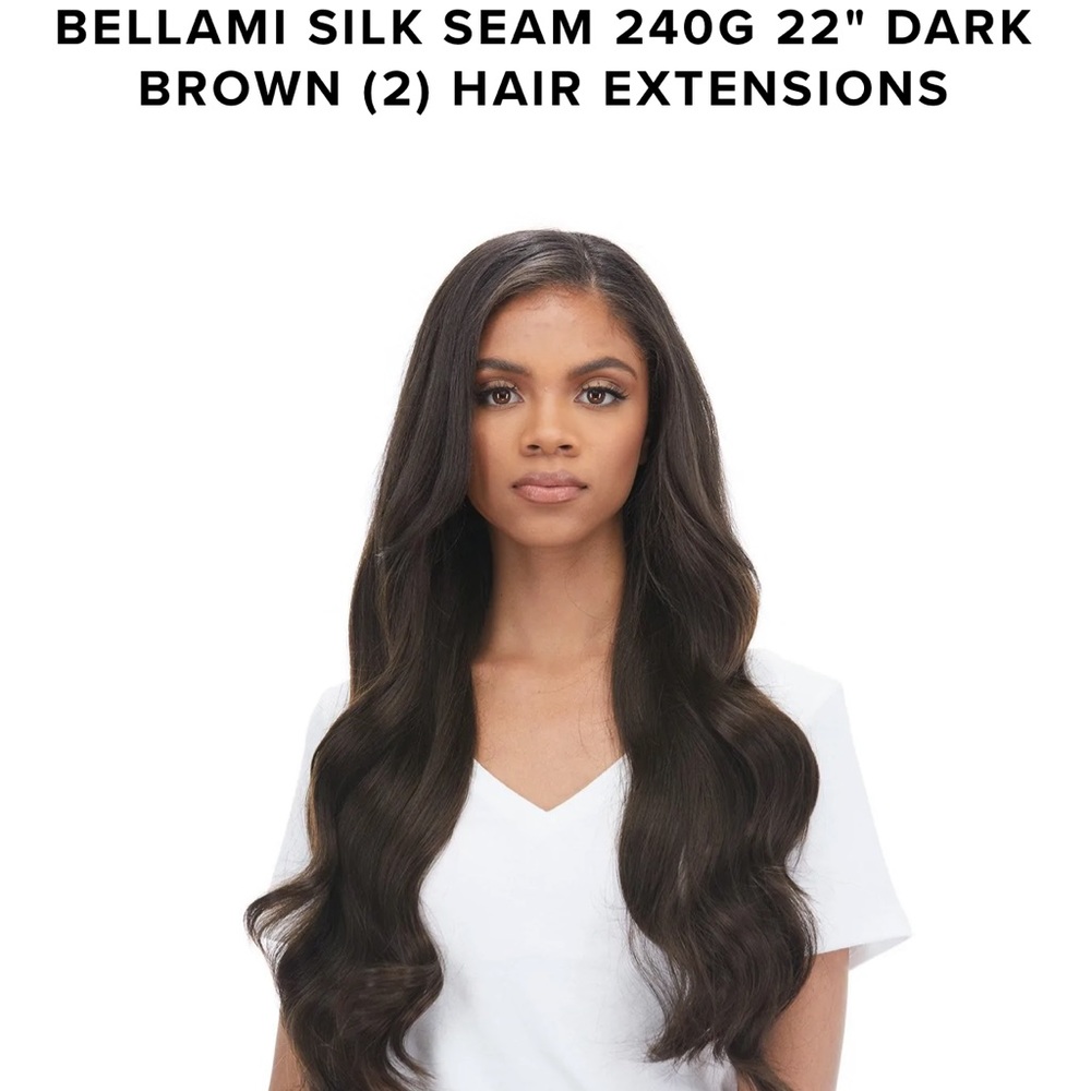 Bellami 22” 240 grams dark brown hair extensions worn once.